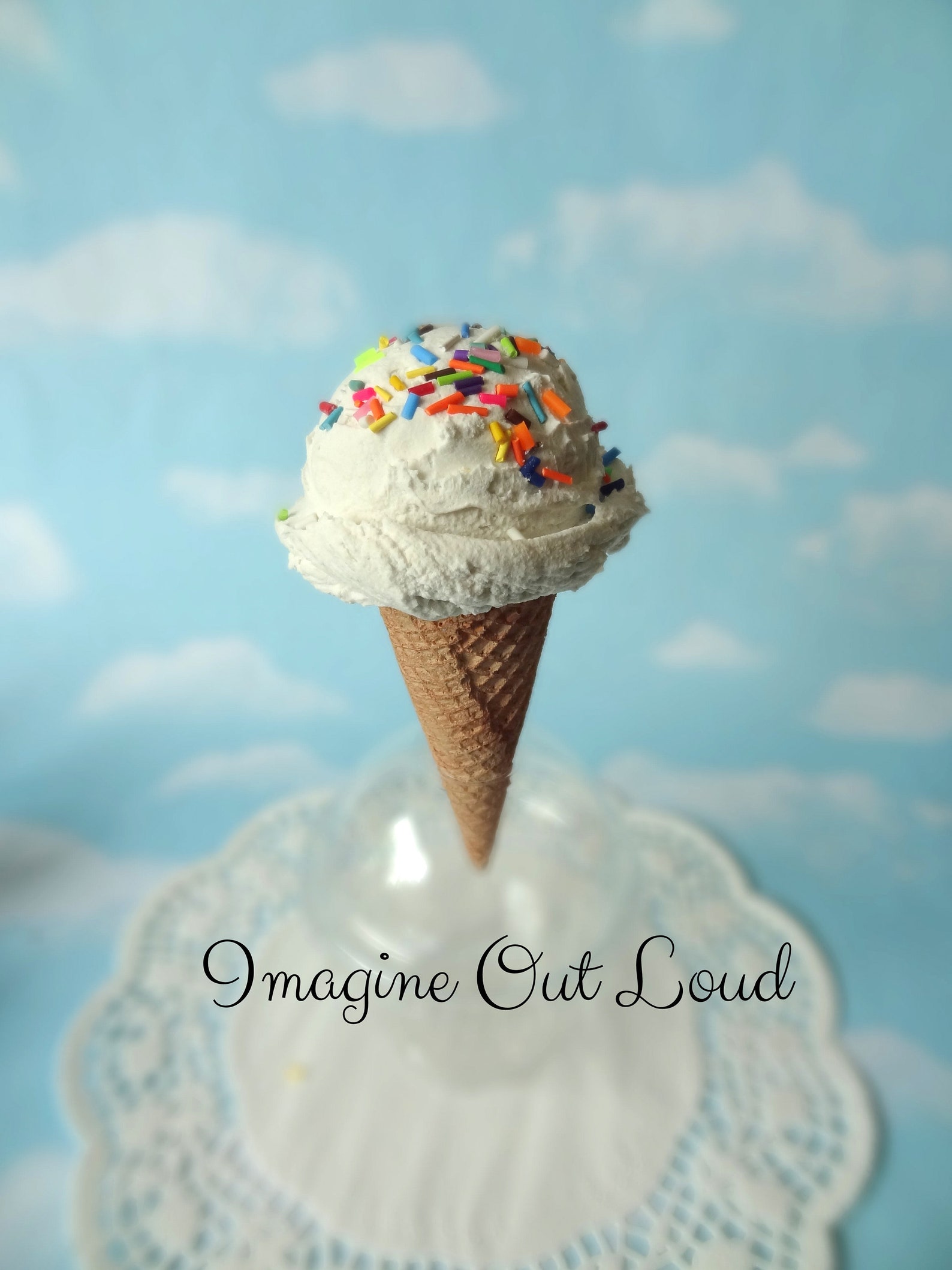 Fake Ice Cream Single Scoop Vanilla With Sprinkles Realistic - Etsy Sweden