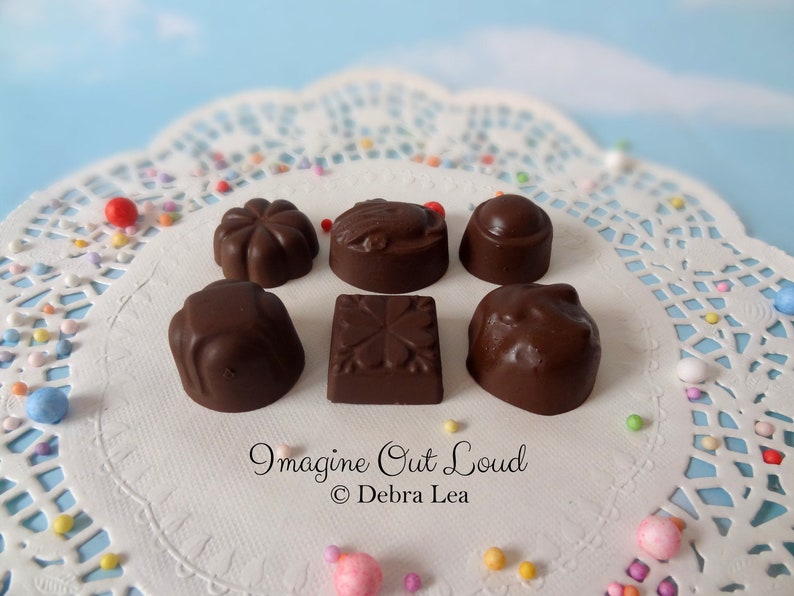 Fake Candy DARK Chocolate Bon Bons Truffles Set of Six Halloween Valentine's Display Food Prop Decor image 3