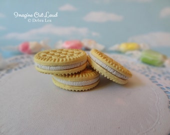 Fake Cookies Three Faux Vanilla Cream Filled Sandwich Cookies