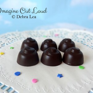 Fake Candy DARK Chocolate Cherry Cordials Bon Bons Truffles Six Halloween Valentine's Display Food Prop Decor image 2