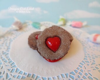 Fake Cookies Chocolate Cherry Sandwich Linzer Tart Round Heart