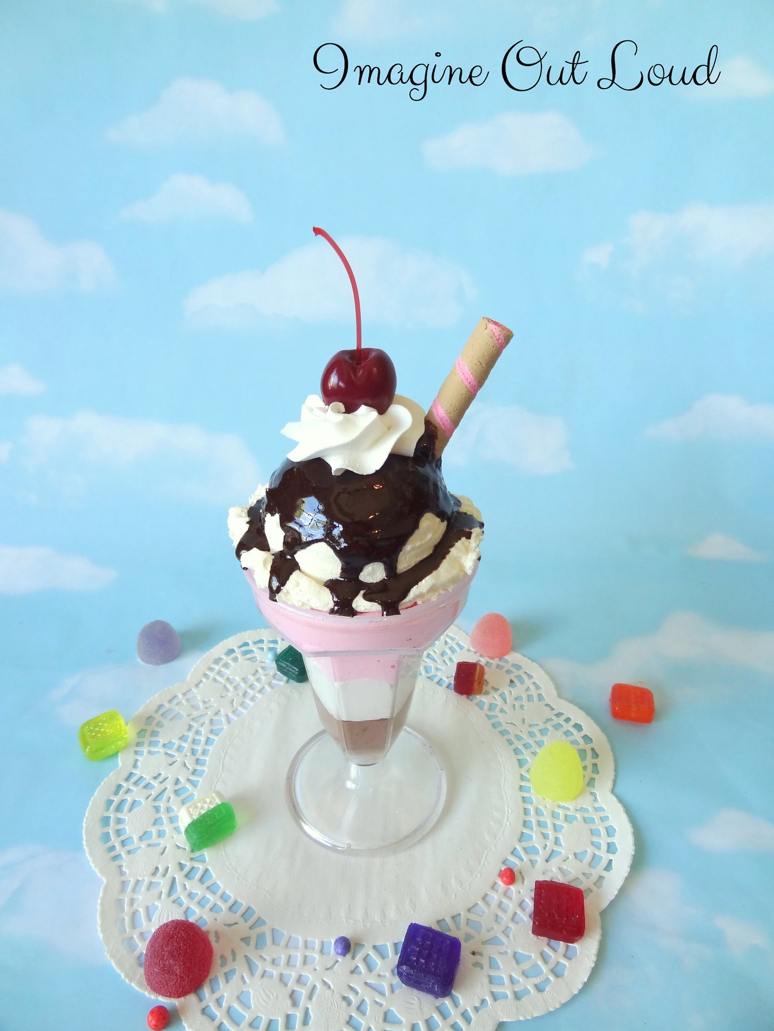 Fake Ice Cream Sundae Tall Milkshake Prop Vanilla Chocolate Strawberry ...