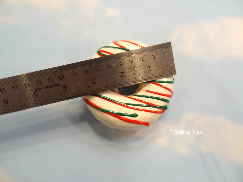 Fake Donut Doughnut Red Green Christmas Holiday Decor