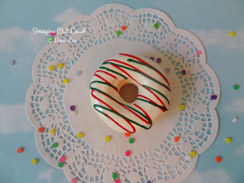 Fake Donut Doughnut Red Green Christmas Holiday Decor