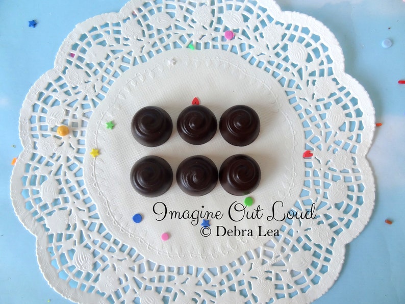 Fake Candy DARK Chocolate Cherry Cordials Bon Bons Truffles Six Halloween Valentine's Display Food Prop Decor image 5