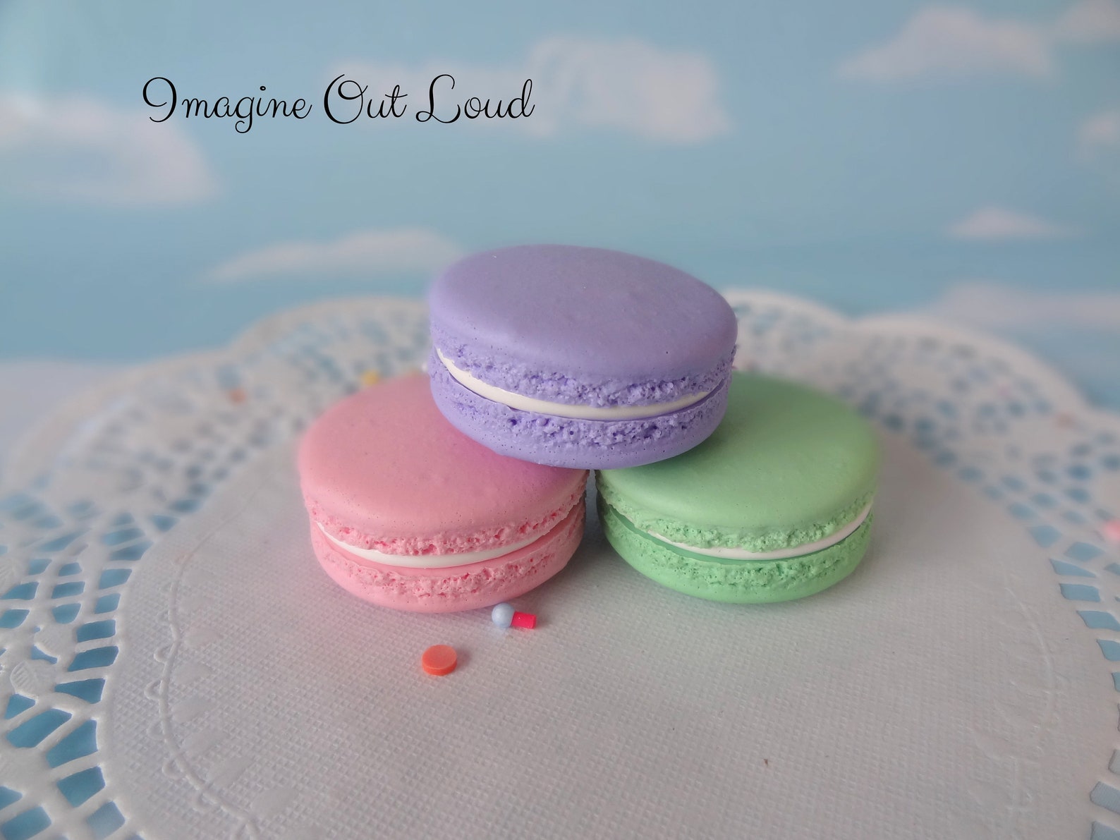 Fake Macarons 2 Set Faux Macaron Pink Purple Green | Etsy