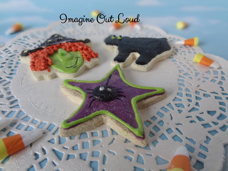 Fake Sugar Cookie Halloween Set of 3 Handmade Faux Cookies image 3