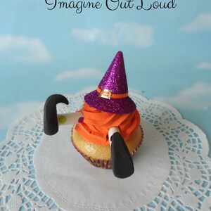 Fake Cupcake Halloween Melting Witch Hat Legs Trick or Treat Cupcake Display Decor