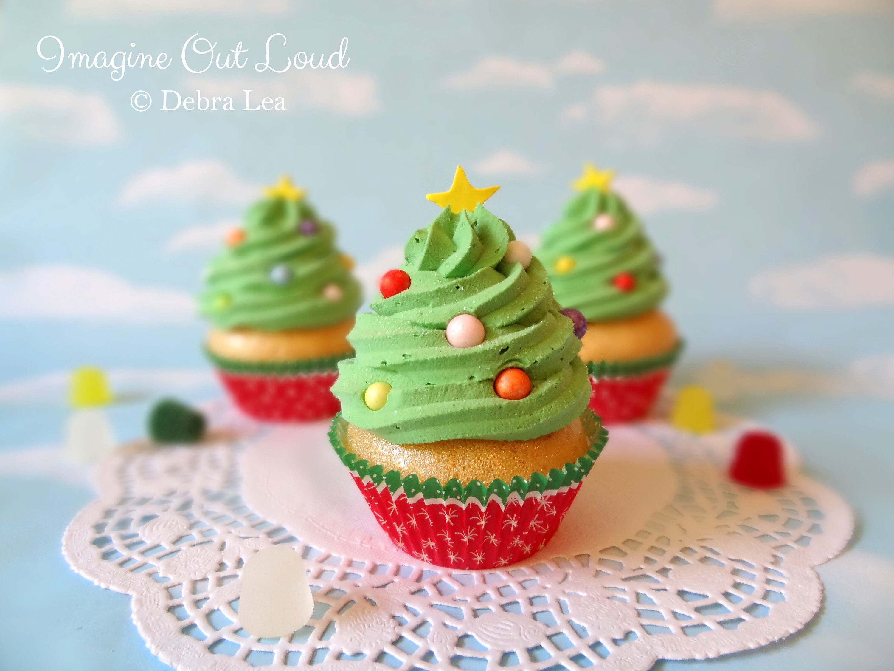 Fake Cupcake Realistic Christmas Holiday Green Tree Frosting Etsy