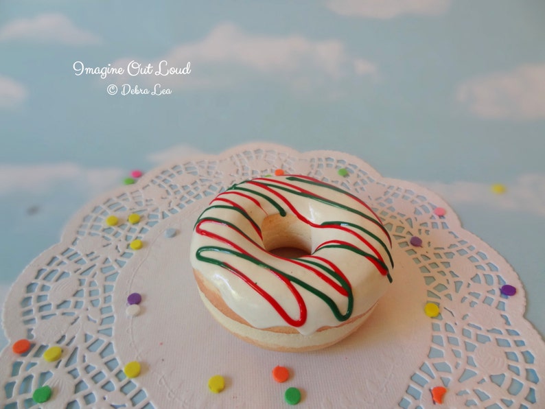 Fake Donut Doughnut Red Green Christmas Holiday Decor