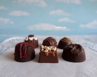 Fake Candy FANCY Chocolate Bon Bons Truffles Set of Six Halloween Valentine's Display Food Prop Decor SET A1