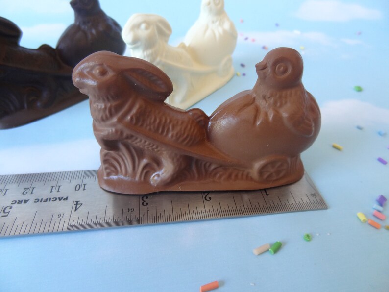 Fake Chocolate Bunny RABBIT Chick Cart SOLID Handmade Faux | Etsy