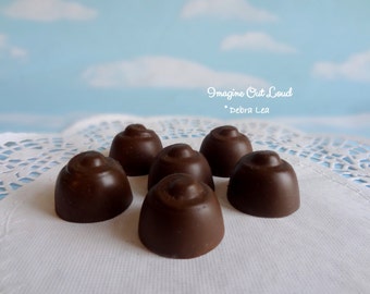 Fake Candy DARK Chocolate Cherry Cordials Bon Bons Truffles Six Halloween Valentine's Display Food Prop Decor