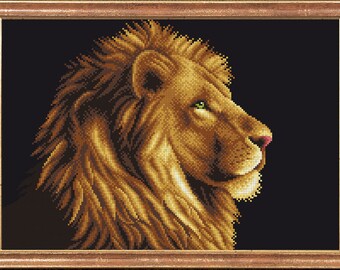 Lions beaded stitching bead embroidery kit beading on printed pattern DIY craft set needlepoint beadpoint needlework hobby