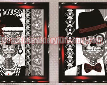 Eternal Love diptych bead embroidery, DIY needlework kit, seed glass stitching, needlepoint craft set