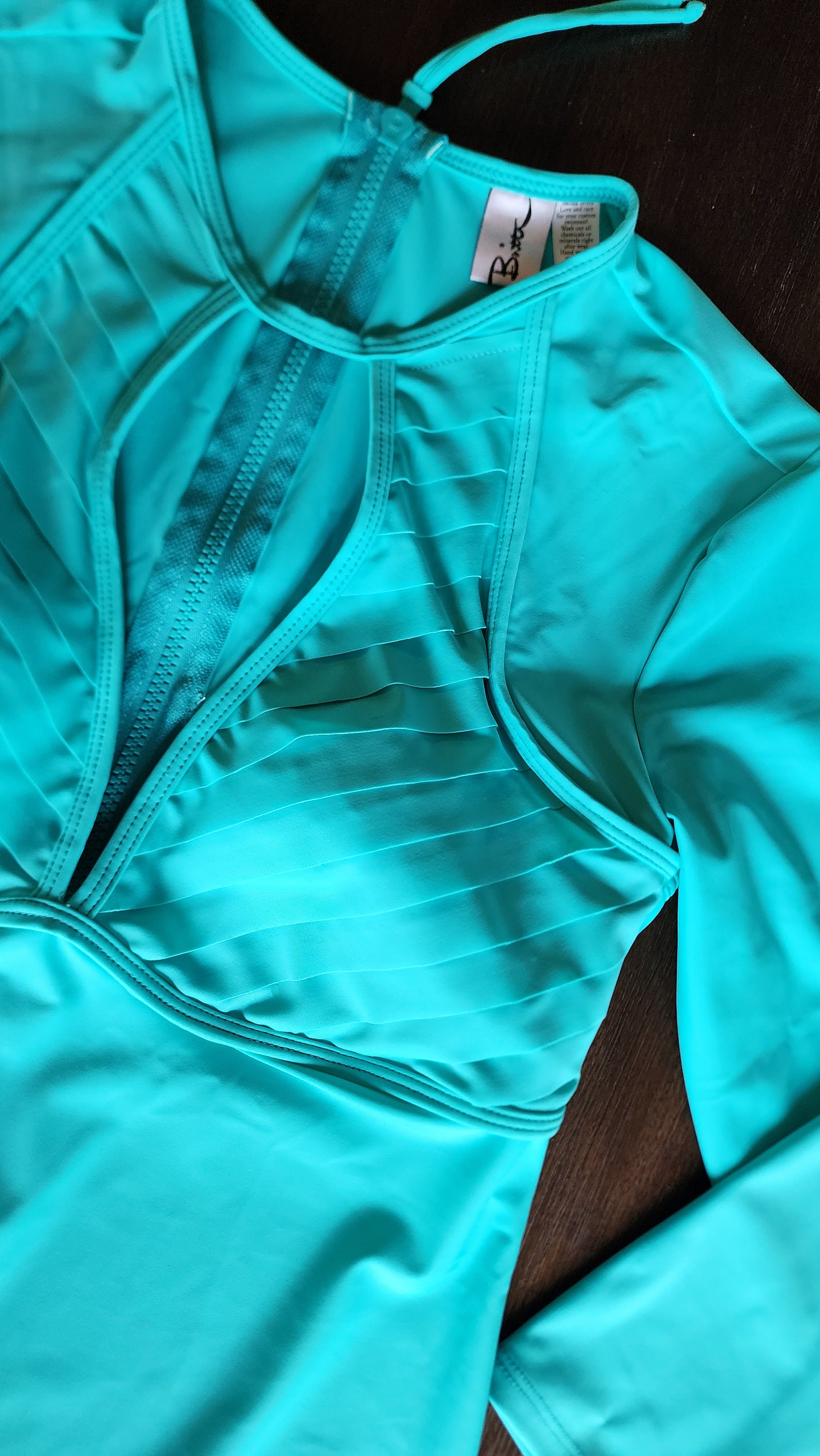 Custom Fluted Rash Guard Swimsuit: Built-in Bra, Recycled Nylon Lycra ...