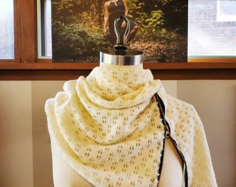 Luxurious Wool Eyelet Zipper Scarf - Custom made by Shanna Britta