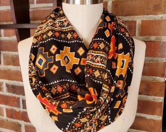 Orange Navajo Infinity Sweater Scarf - Custom made by Shanna Britta
