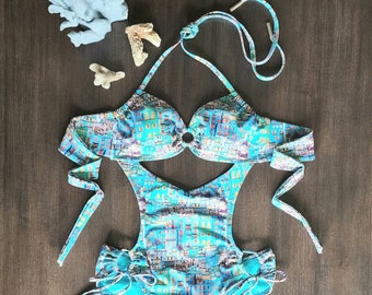 The Ultimate Custom Monokini Bra Luxury Designer Swimsuit - Custom Made by Shanna Britta