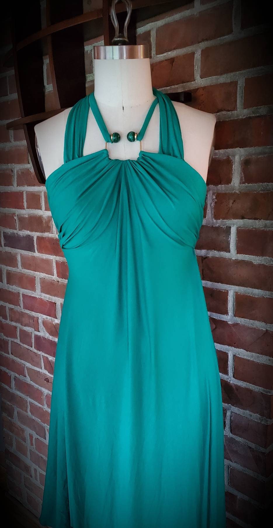 emerald flowy dress