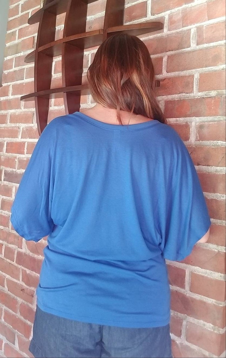 Custom Made by Shanna Britta Flowy Draped Dolman Tee in Jersey Knit