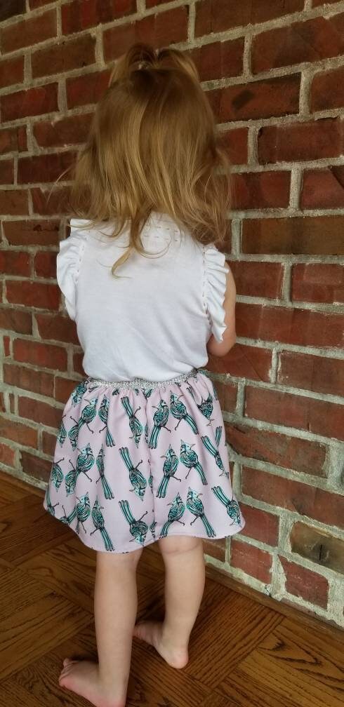 Custom Made by Shanna Britta Girls Ruffle Skirt with Blue ...