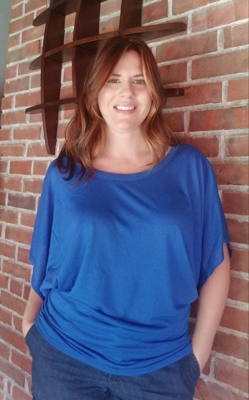 Custom Made by Shanna Britta Flowy Draped Dolman Tee in Jersey Knit