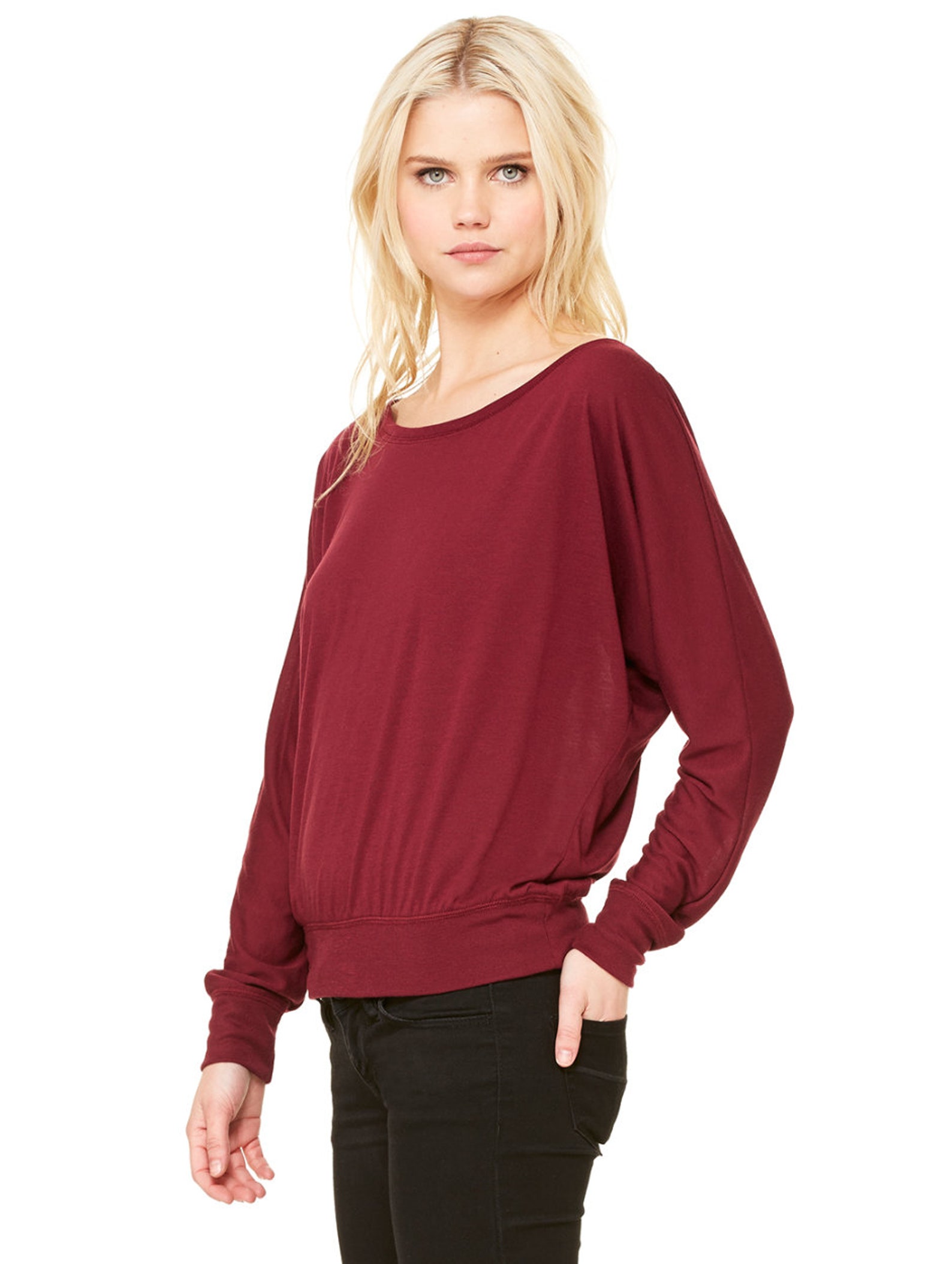 Long Sleeve Top, Shirt, off the Shoulder, Tee, Flowy, Flowy Long Sleeve Shirt Shanna Britta Etsy