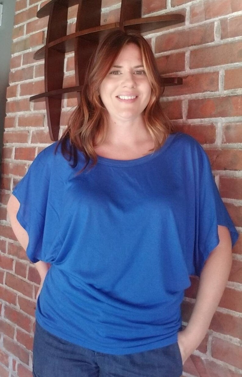 Custom Made by Shanna Britta Flowy Draped Dolman Tee in Jersey Knit