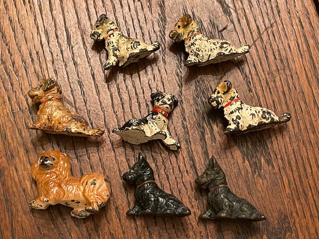 Antique Hubley Cast Iron Assorted Dog Place Card Holder Party Favor Etsy