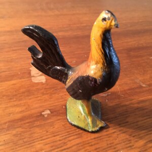 Vintage Cast Iron Rooster Bottle Opener Wilton Wrightsville Pa (orange neck)