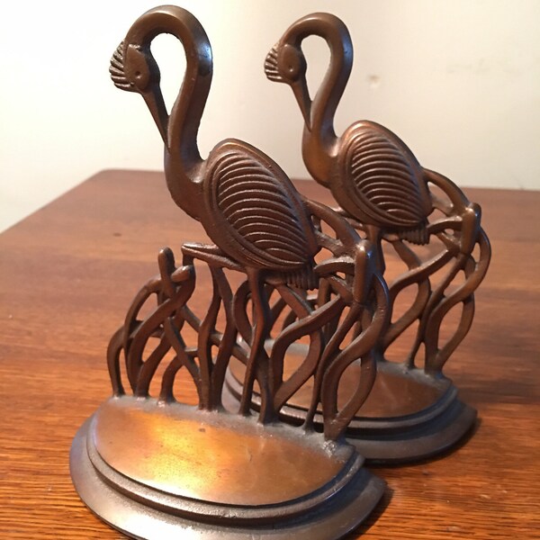 Hubley #413 crane/stork deco bookends in great shape