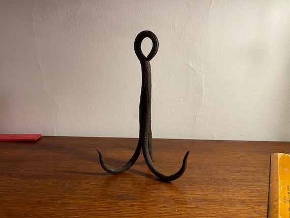 Three Prong Colonial Wrought Iron Poultry Hook 