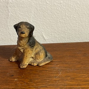 Antique setter seeded dog paperweight cast-iron