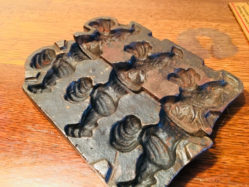 Antique cast iron rooster candy mold two piece beautiful Etsy