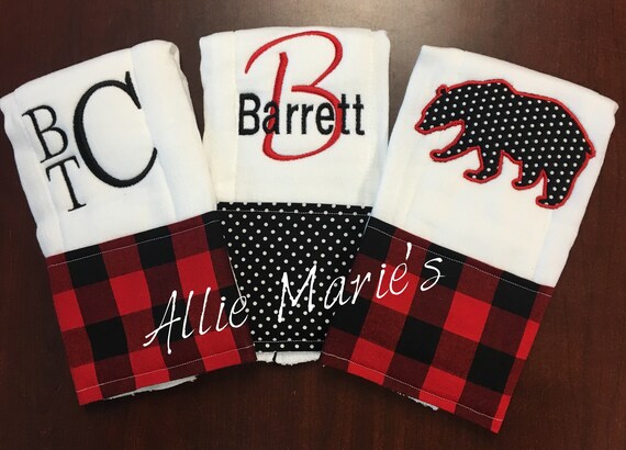 personalized burp cloths boy