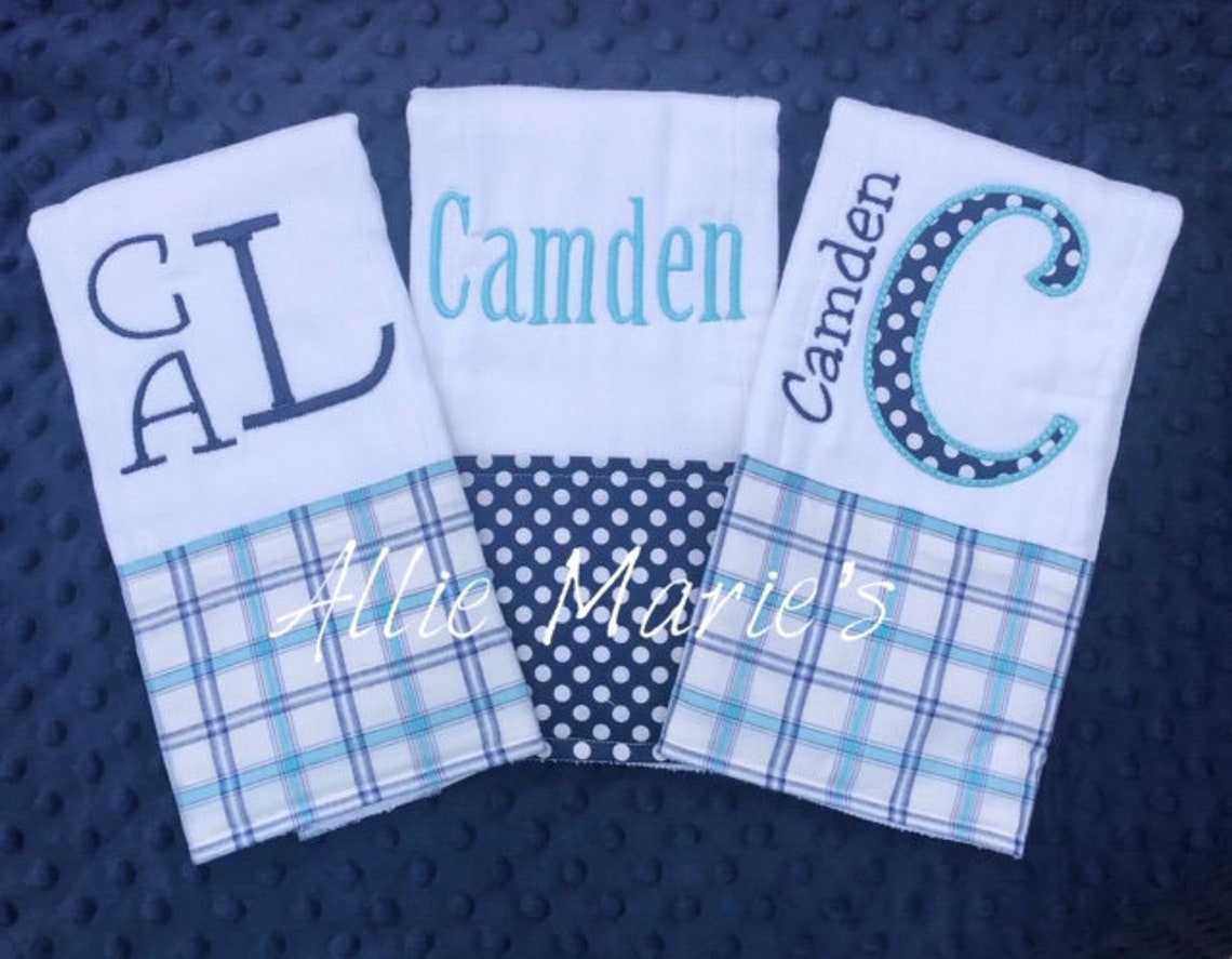 Baby Burp Cloths Burp Cloths Boy Burp Cloths Personalized Etsy