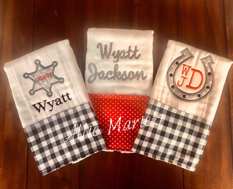 burp cloth set personalized burp cloths Boy Burp cloths western burp cloths custom burp cloths Baby Burp Cloths Baby burp cloth