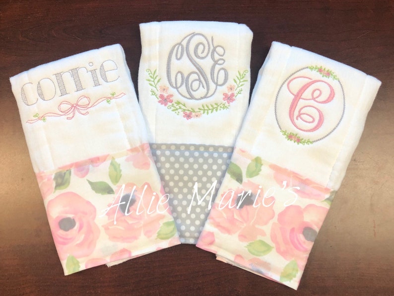 Baby Burp Cloth Burp Cloths Embroidered Burp Cloths Etsy