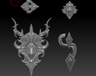 Red Mage Duelist Attire Cosplay Accessories 3D Print Files