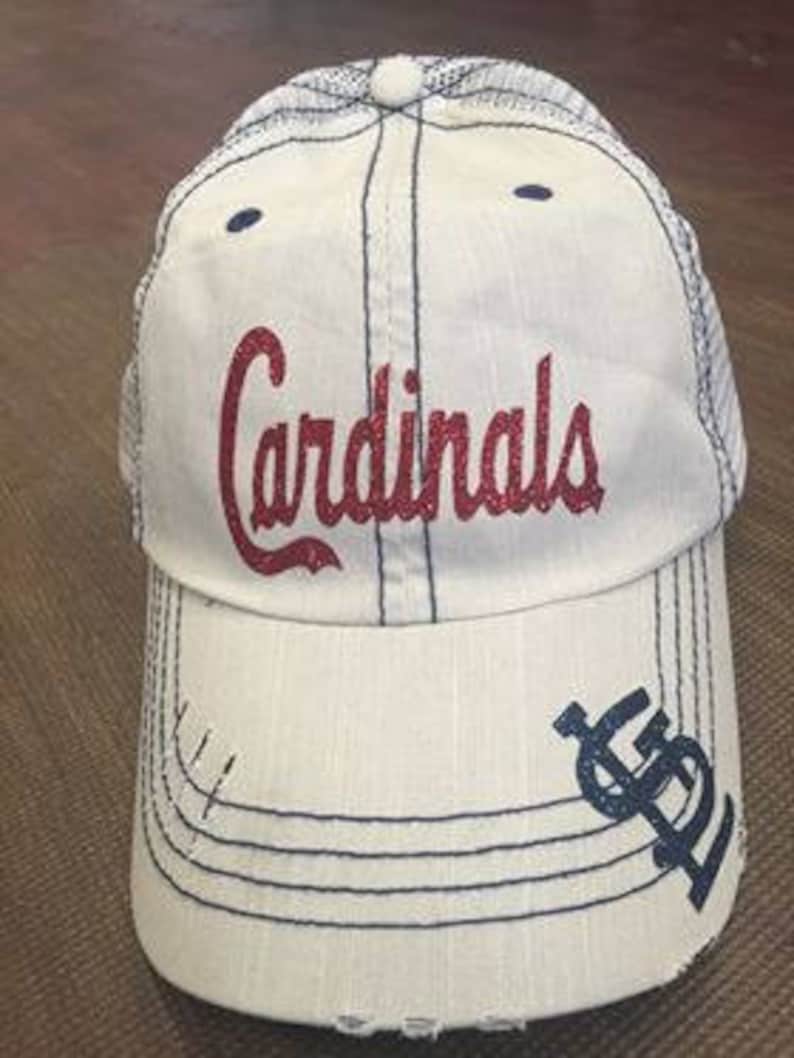 St Louis Cardinals hat baseball cap mlb Cardinal distressed | Etsy