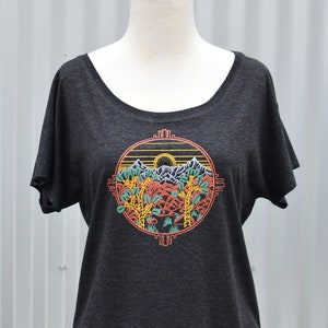 Joshua Tree Scoop Neck Shirt - Women&#39;s Desert Dolman - Women&#39;s Nature T Shirt - National Park Shirt - Adventure Clothing - Festival Shirt