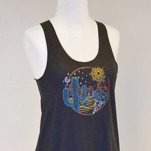 Desert Cactus Racerback Tank Top - Cactus Tank Top - Women&#39;s Desert Tank Top - Festival Tank Top - Women&#39;s Yoga Tank Top