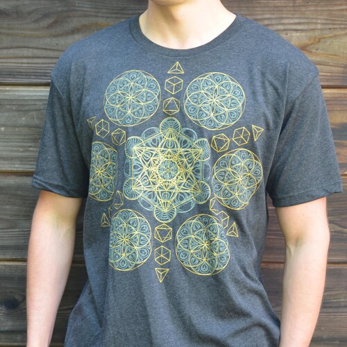 Glow in the Dark Metatron's Cube Tshirt Sacred Geometry Etsy