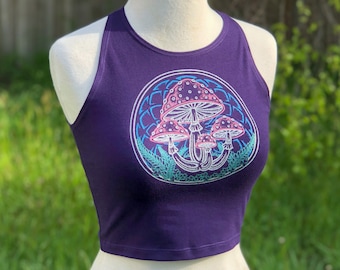 Festival Crop Top Amanita Mushroom Mushroom Crop Top Womens Yoga Crop Top Sacred Geometry Crop Top Nature Crop Top Festival Crop Top Amanita Mushroom Mushroom Crop Top Womens Yoga Crop Top Sacred Geometry Crop Top Nature Crop Top