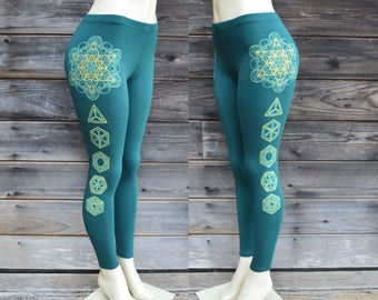 Angel Leggings Metatron Leggings Scared Geometry Capri Leggings Metatrons Cube Leggings