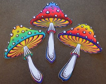 Hand Drawn Mushroom Sticker Pack - Mushroom Decal - iPhone Sticker - Psychedelic Sticker - Laptop Sticker - Sticker Pack