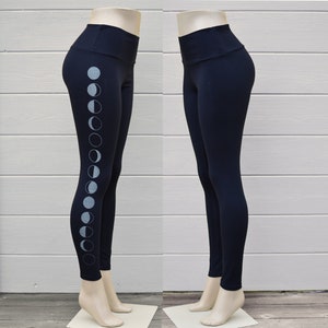 Glow in the Dark Moon Phase Fitness Leggings Black Moon Leggings Women's  Yoga Leggings Festival Leggings Women's Leggings 