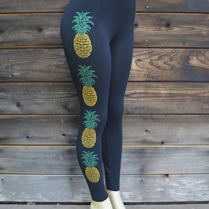 Hawaiian Neon Pineapple Print Women's Leggings