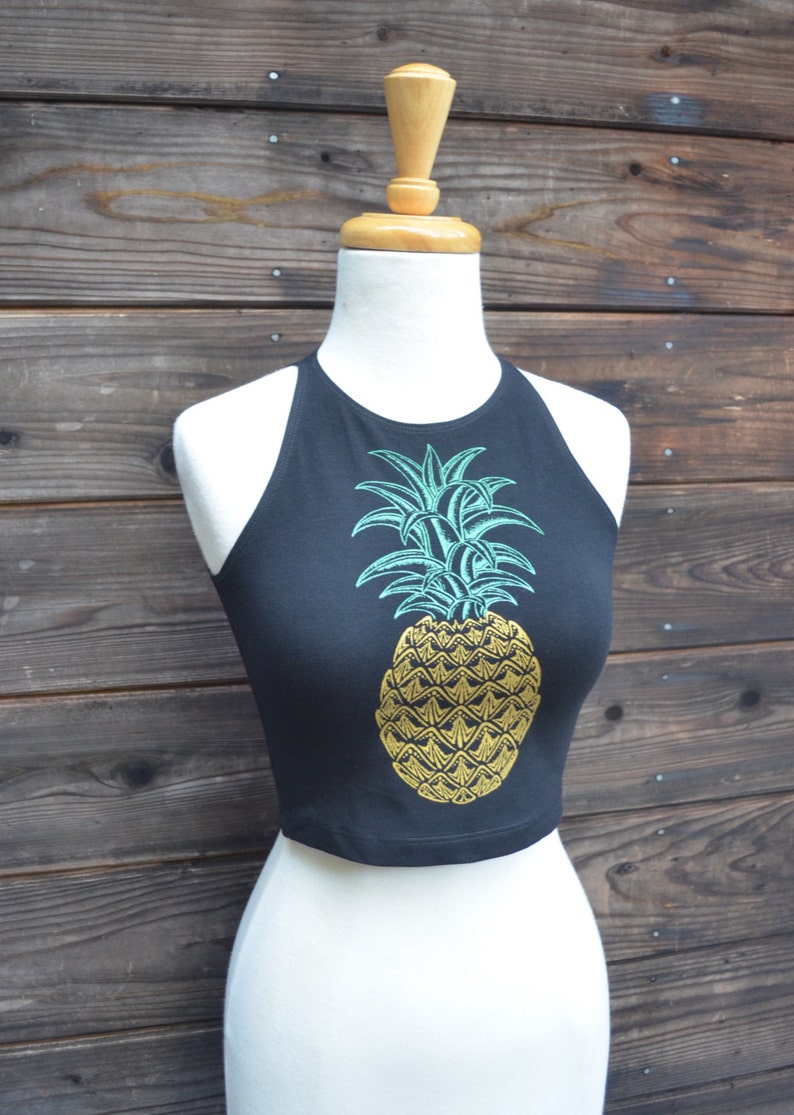 Pineapple Crop Top Yoga Crop Top Festival Crop Top Etsy
